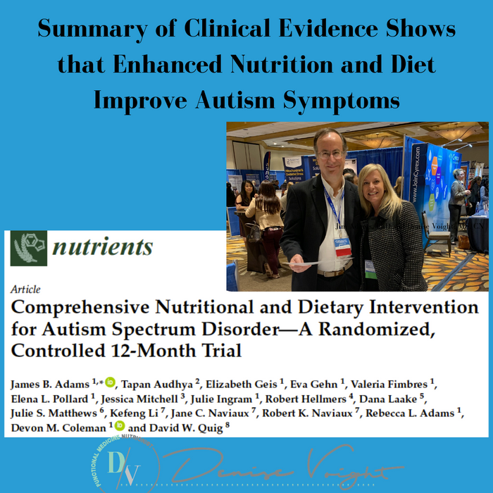Clinical Evidence Shows that Enhanced Nutrition and Diet Improve Autism Symptoms