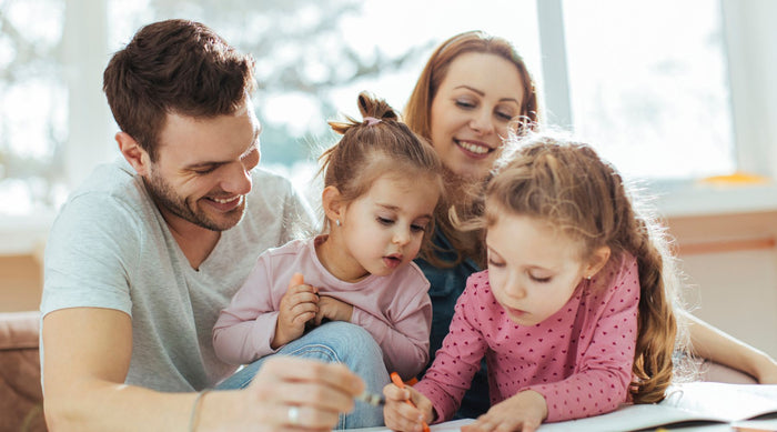 parents and kids learning